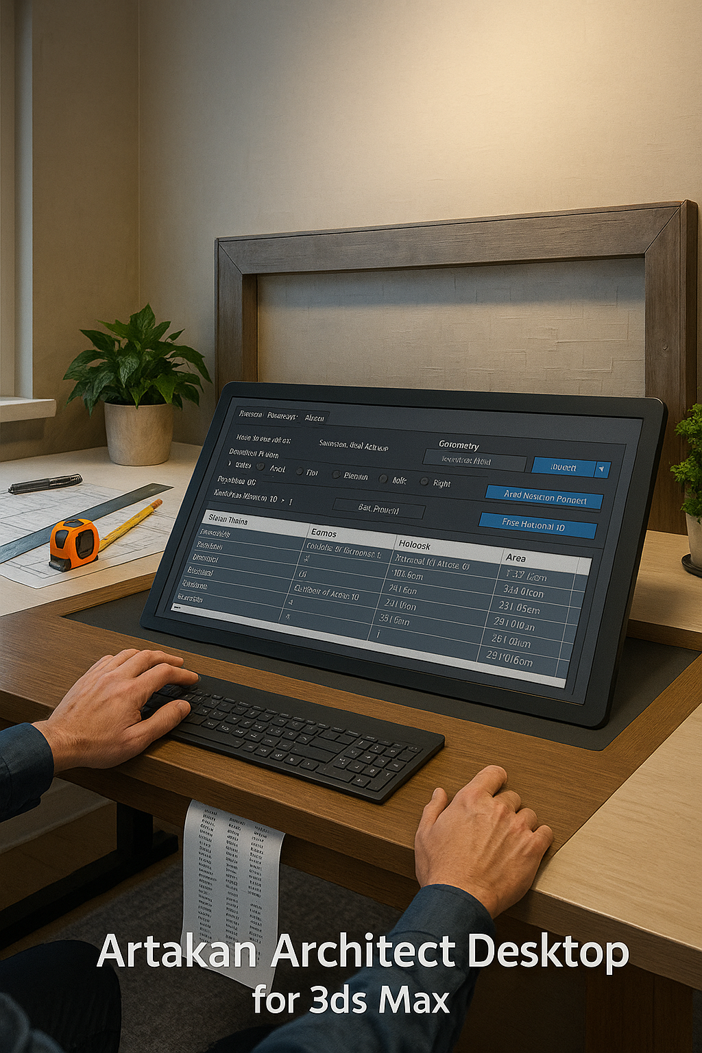 Artakan Architect Desktop for 3ds Max — interactive desk preview